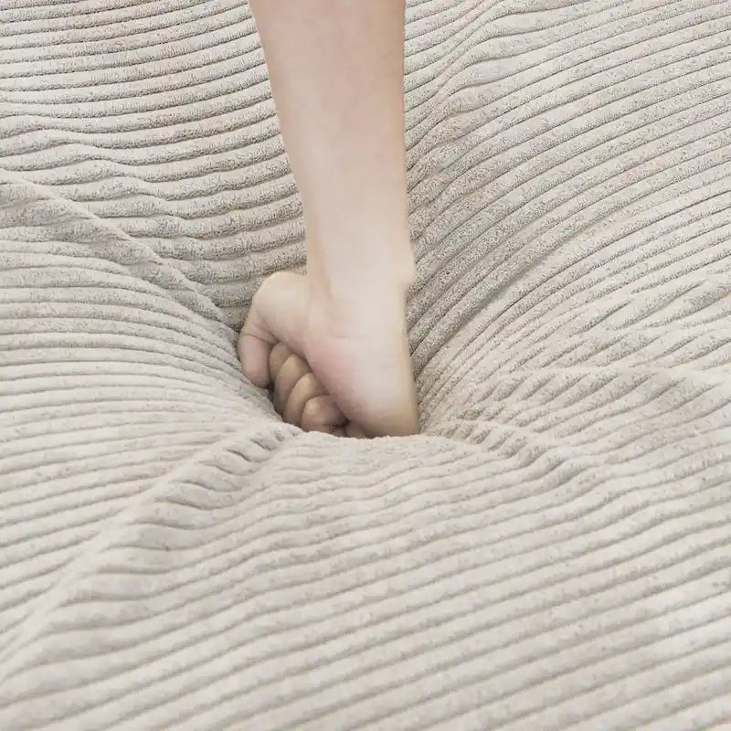 Sofá y Sillones Cómodos Tapizados en Pana de Asiento Profundo con Patas de Madera Maciza para Sala de Estar
