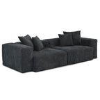 Sofá y Sillones Cómodos Tapizados en Pana de Asiento Profundo con Patas de Madera Maciza para Sala de Estar