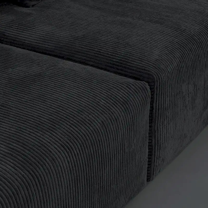 Sofá y Sillones Cómodos Tapizados en Pana de Asiento Profundo con Patas de Madera Maciza para Sala de Estar