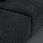 Sofá y Sillones Cómodos Tapizados en Pana de Asiento Profundo con Patas de Madera Maciza para Sala de Estar