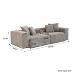 Sofá y Sillones Cómodos Tapizados en Pana de Asiento Profundo con Patas de Madera Maciza para Sala de Estar