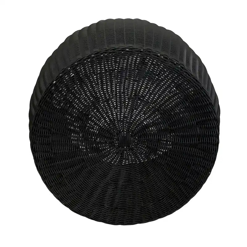 Contenedor de Almacenamiento/Mesa Auxiliar de Barril de Resina Tejida a Mano Household Essentials