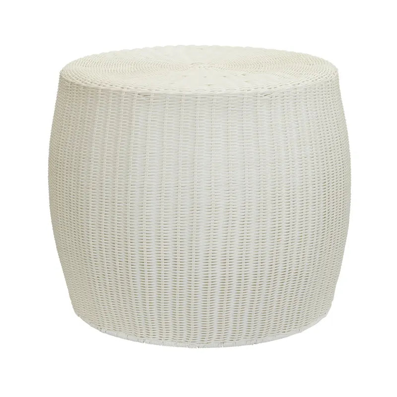 Contenedor de Almacenamiento/Mesa Auxiliar de Barril de Resina Tejida a Mano Household Essentials