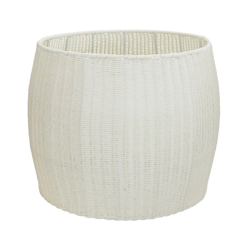 Contenedor de Almacenamiento/Mesa Auxiliar de Barril de Resina Tejida a Mano Household Essentials