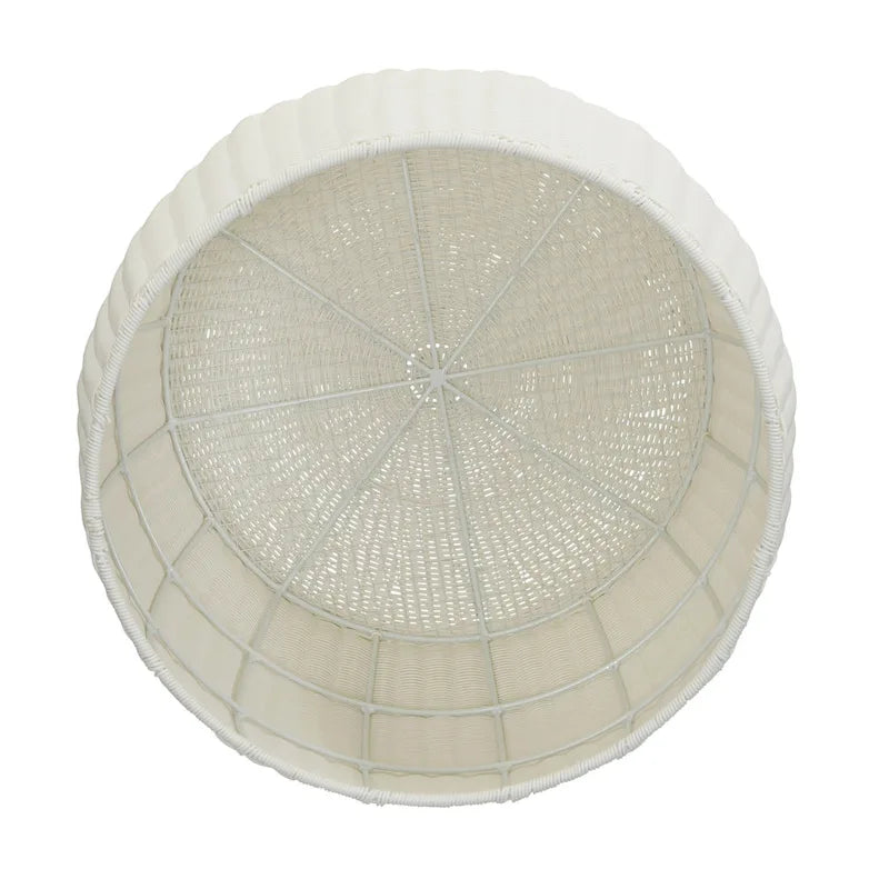 Contenedor de Almacenamiento/Mesa Auxiliar de Barril de Resina Tejida a Mano Household Essentials