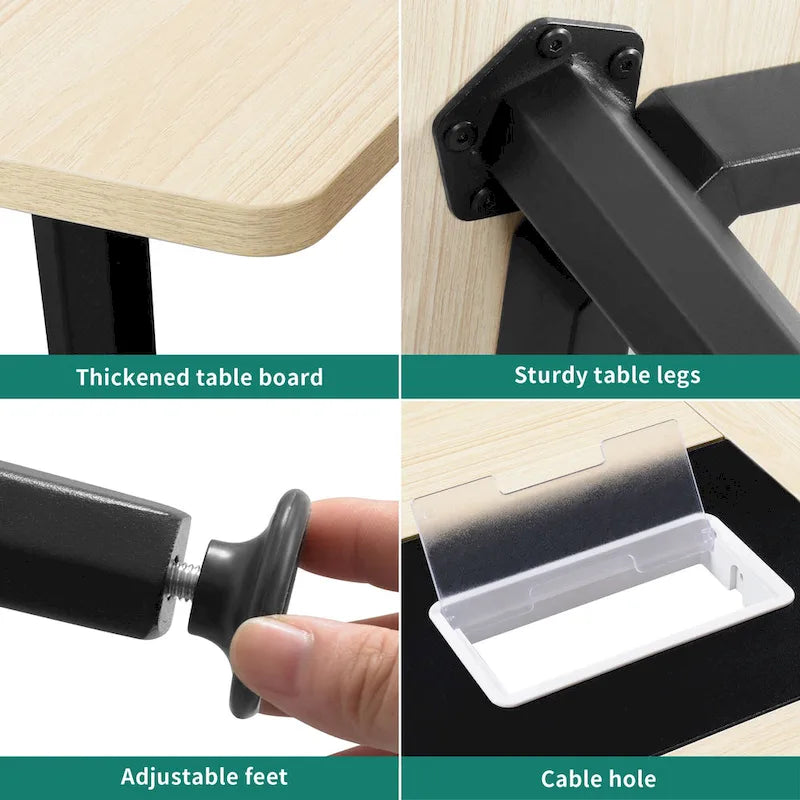 Mesa de conferencias de 6/8 pies con forma de barco y ojal rectangular