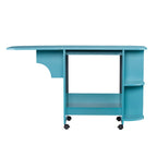 Mesa de costura/estación de manualidades rodante expandible - Turquesa