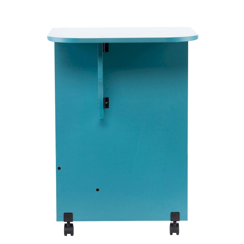 Mesa de costura/estación de manualidades rodante expandible - Turquesa