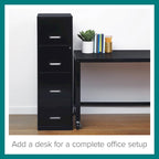 Archivador metálico negro de 4 cajones y 45 cm de profundidad