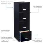 Archivador metálico negro de 4 cajones y 45 cm de profundidad