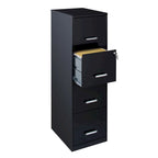 Archivador metálico negro de 4 cajones y 45 cm de profundidad