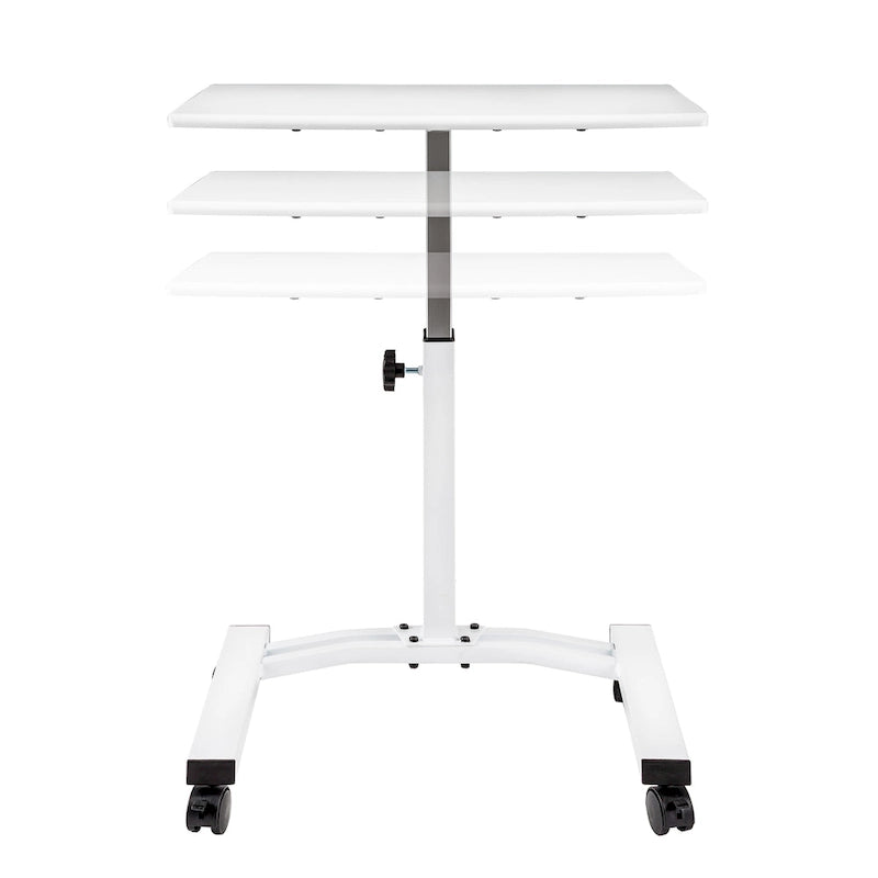 Mesa de Carro para Laptop Móvil Ajustable en Altura con Tapa Sólida