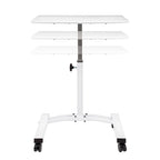 Mesa de Carro para Laptop Móvil Ajustable en Altura con Tapa Sólida