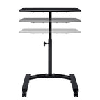 Mesa de Carro para Laptop Móvil Ajustable en Altura con Tapa Sólida