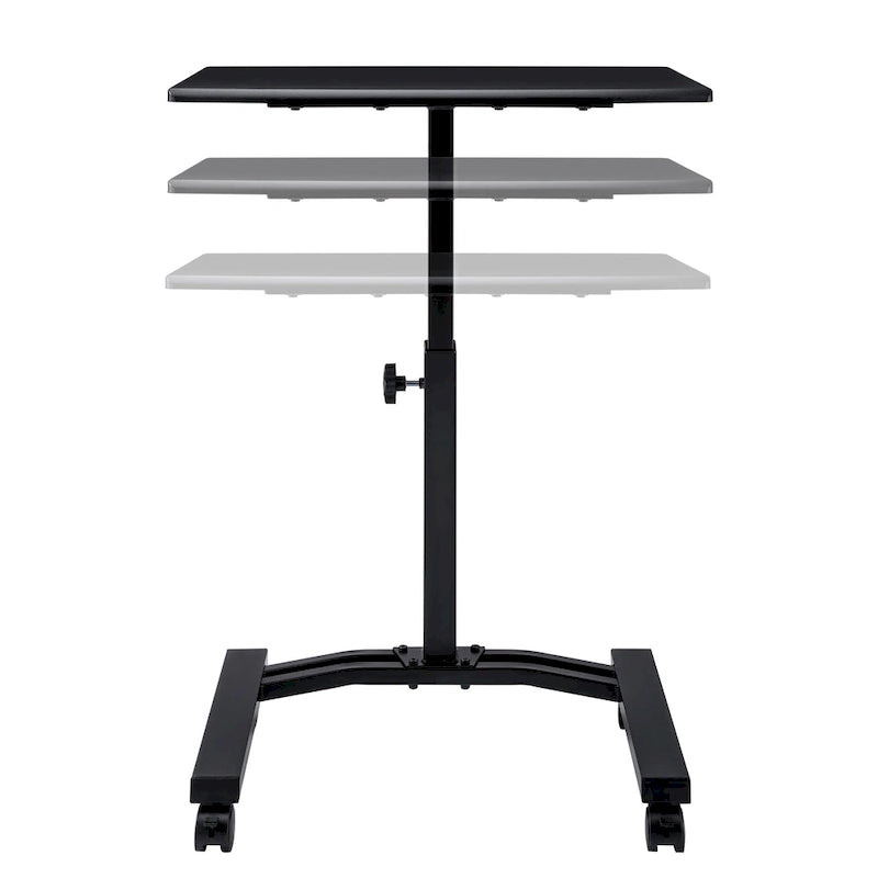 Mesa de Carro para Laptop Móvil Ajustable en Altura con Tapa Sólida