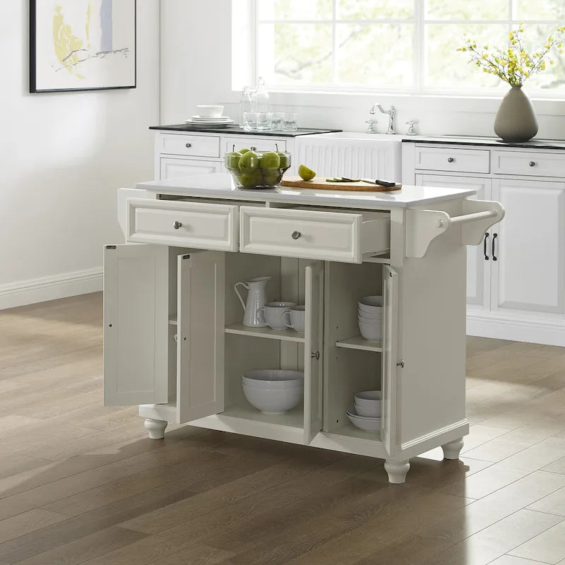 Isla/Carrito de Cocina con Cubierta de Granito - 51.5 An. x 18 Pr. x 36 Al.