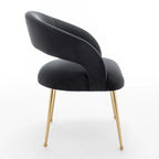 Juego de 4 sillas de comedor Mid Century Modern de terciopelo tapizadas con respaldo abierto