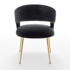 Juego de 4 sillas de comedor Mid Century Modern de terciopelo tapizadas con respaldo abierto