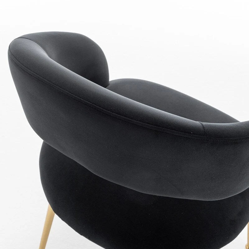 Juego de 4 sillas de comedor Mid Century Modern de terciopelo tapizadas con respaldo abierto