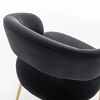 Juego de 4 sillas de comedor Mid Century Modern de terciopelo tapizadas con respaldo abierto