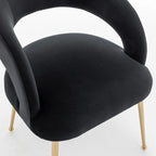 Juego de 4 sillas de comedor Mid Century Modern de terciopelo tapizadas con respaldo abierto