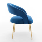 Juego de 4 sillas de comedor Mid Century Modern de terciopelo tapizadas con respaldo abierto