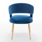 Juego de 4 sillas de comedor Mid Century Modern de terciopelo tapizadas con respaldo abierto