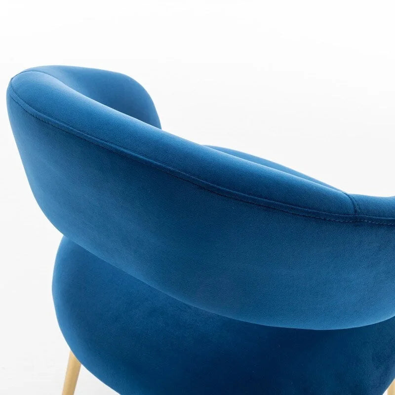 Juego de 4 sillas de comedor Mid Century Modern de terciopelo tapizadas con respaldo abierto