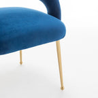 Juego de 4 sillas de comedor Mid Century Modern de terciopelo tapizadas con respaldo abierto