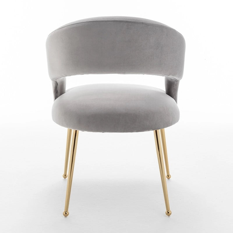 Juego de 4 sillas de comedor Mid Century Modern de terciopelo tapizadas con respaldo abierto