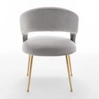 Juego de 4 sillas de comedor Mid Century Modern de terciopelo tapizadas con respaldo abierto