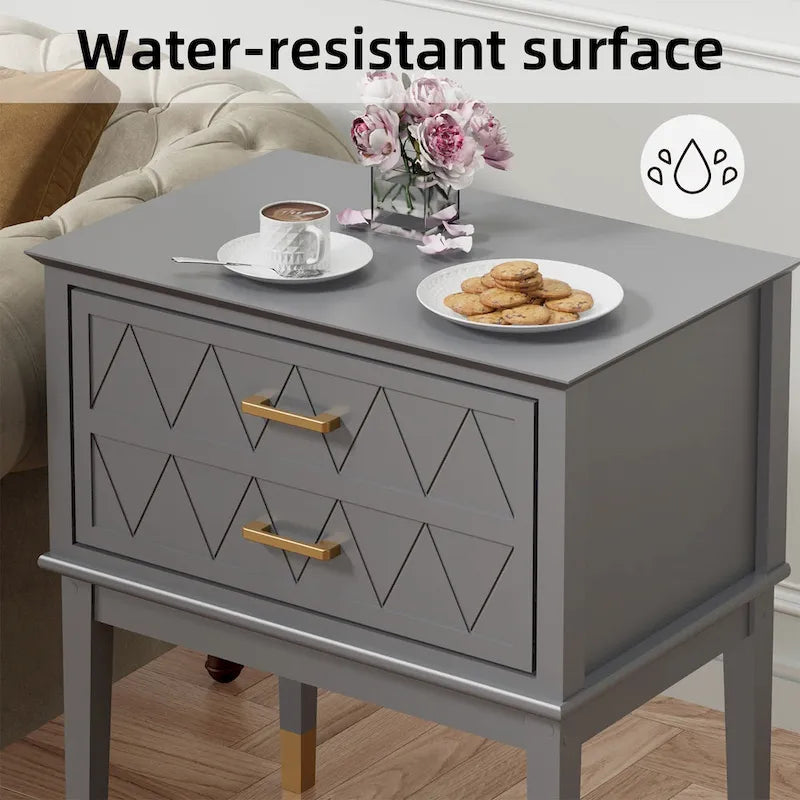 Mesa auxiliar con cajón de almacenamiento, mesita de noche alta, mesa auxiliar con patas de madera, mesita de noche para dormitorio y sala de estar