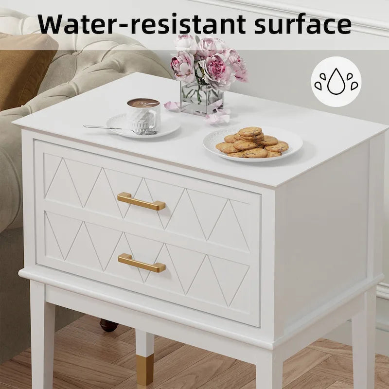 Mesa auxiliar con cajón de almacenamiento, mesita de noche alta, mesa auxiliar con patas de madera, mesita de noche para dormitorio y sala de estar