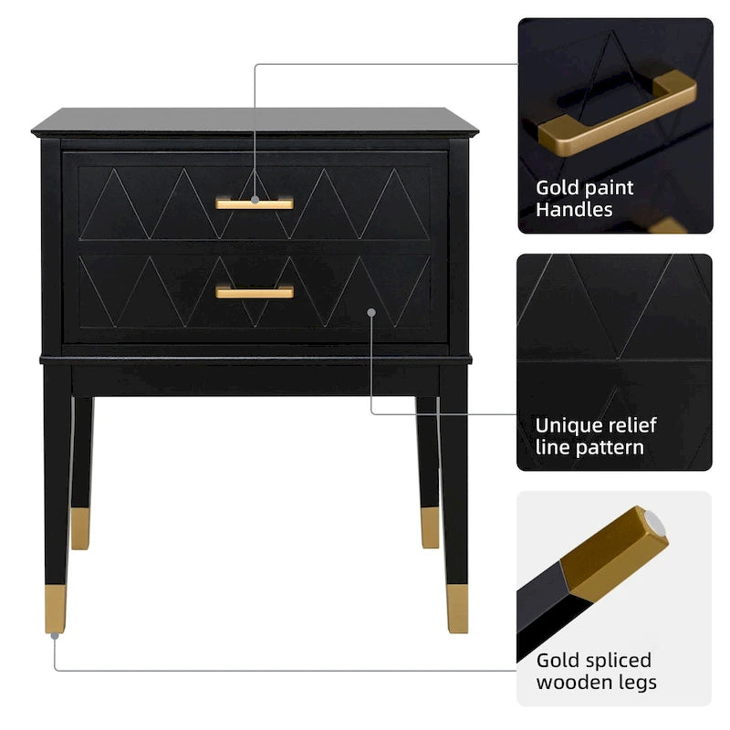 Mesa auxiliar con cajón de almacenamiento, mesita de noche alta, mesa auxiliar con patas de madera, mesita de noche para dormitorio y sala de estar