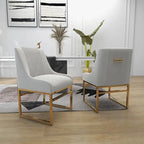 Sillas de comedor de terciopelo contemporáneas con patas de metal, juego de 8