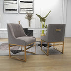 Sillas de comedor de terciopelo contemporáneas con patas de metal, juego de 8