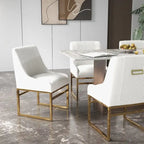 Sillas de comedor de terciopelo contemporáneas con patas de metal, juego de 8