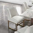 Sillas de comedor de terciopelo contemporáneas con patas de metal, juego de 8