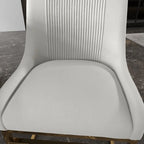 Sillas de comedor de terciopelo contemporáneas con patas de metal, juego de 8