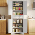 71Mueble de despensa de cocina, buffet de almacenamiento, mueble de almacenamiento de cocina independiente con 4 estantes ajustables