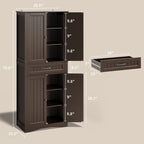 71Mueble de despensa de cocina, buffet de almacenamiento, mueble de almacenamiento de cocina independiente con 4 estantes ajustables