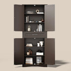 71Mueble de despensa de cocina, buffet de almacenamiento, mueble de almacenamiento de cocina independiente con 4 estantes ajustables