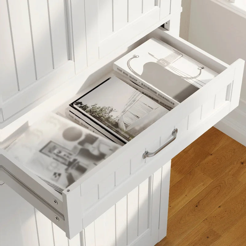 71Mueble de despensa de cocina, buffet de almacenamiento, mueble de almacenamiento de cocina independiente con 4 estantes ajustables
