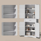 71Mueble de despensa de cocina, buffet de almacenamiento, mueble de almacenamiento de cocina independiente con 4 estantes ajustables