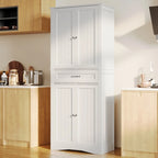 71Mueble de despensa de cocina, buffet de almacenamiento, mueble de almacenamiento de cocina independiente con 4 estantes ajustables