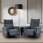 Sillón reclinable giratorio y deslizante eléctrico de 33.5W con cargador USB, juego de 2