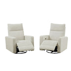 Sillón reclinable giratorio y deslizante eléctrico de 33.5W con cargador USB, juego de 2
