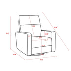 Sillón reclinable giratorio y deslizante eléctrico de 33.5W con cargador USB, juego de 2