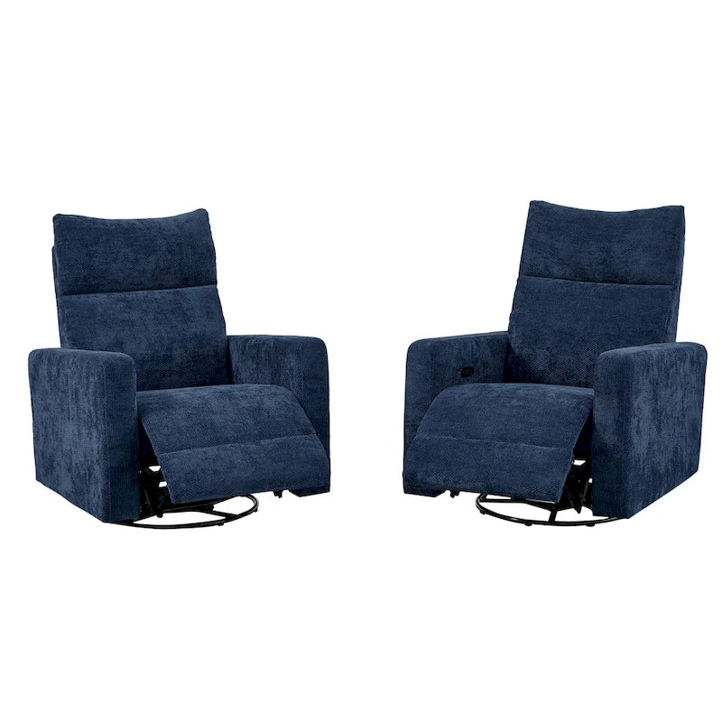 Sillón reclinable giratorio y deslizante eléctrico de 33.5W con cargador USB, juego de 2