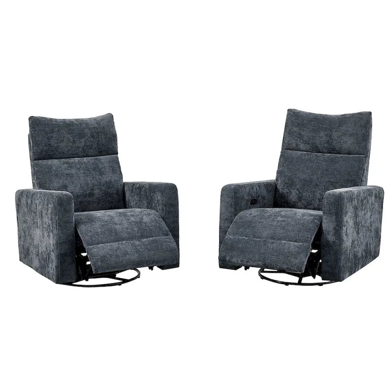 Sillón reclinable giratorio y deslizante eléctrico de 33.5W con cargador USB, juego de 2